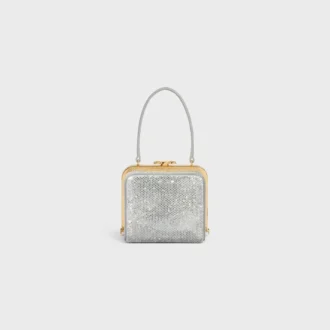 CELINE Lana Minaudiere aus Wildkalbsleder mit Strass