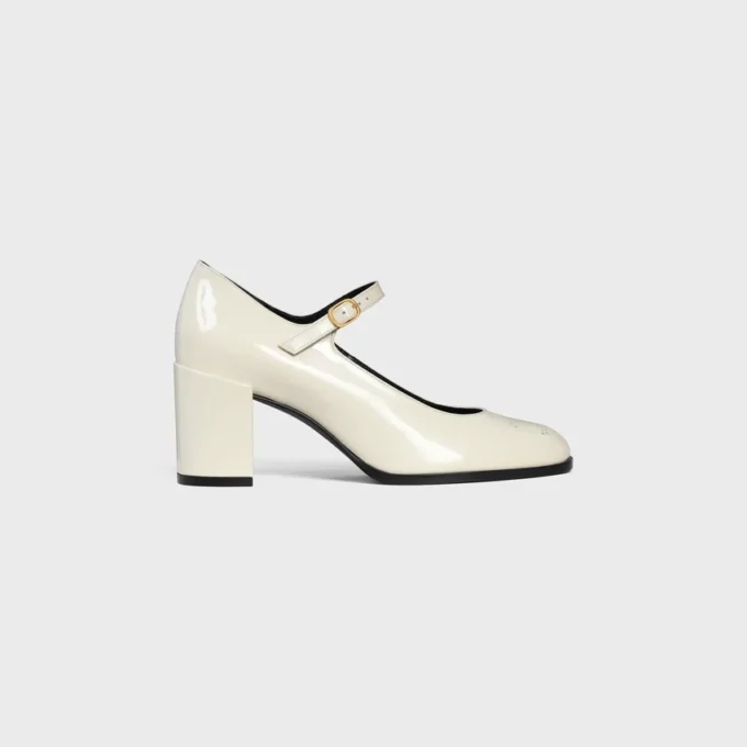 CELINE Lily Perforated Triomphe Babies aus lackiertem Kalbsleder