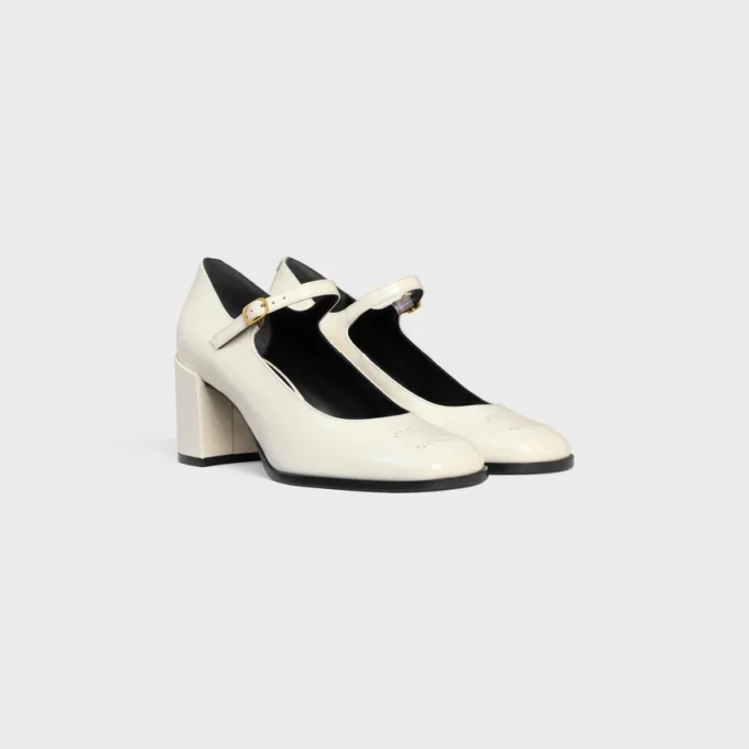 CELINE Lily Perforated Triomphe Babies aus lackiertem Kalbsleder