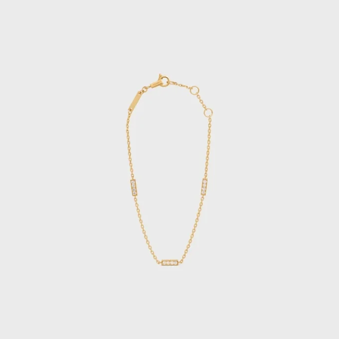 CELINE Line Dreifacharmband aus Gelbgold und Diamanten