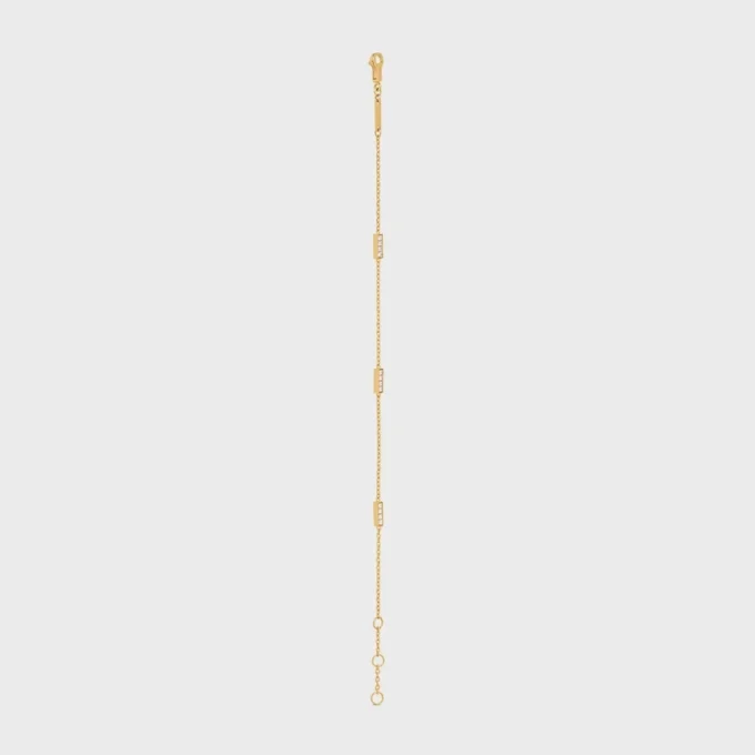 CELINE Line Dreifacharmband aus Gelbgold und Diamanten