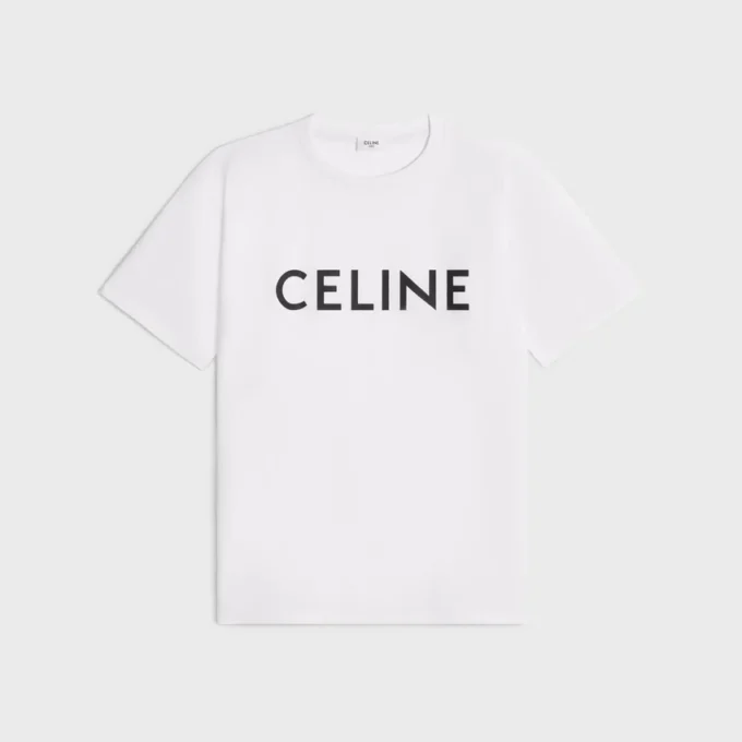 CELINE Lockeres T-Shirt aus Baumwolljersey CELINE Lockeres T-Shirt aus Baumwolljersey