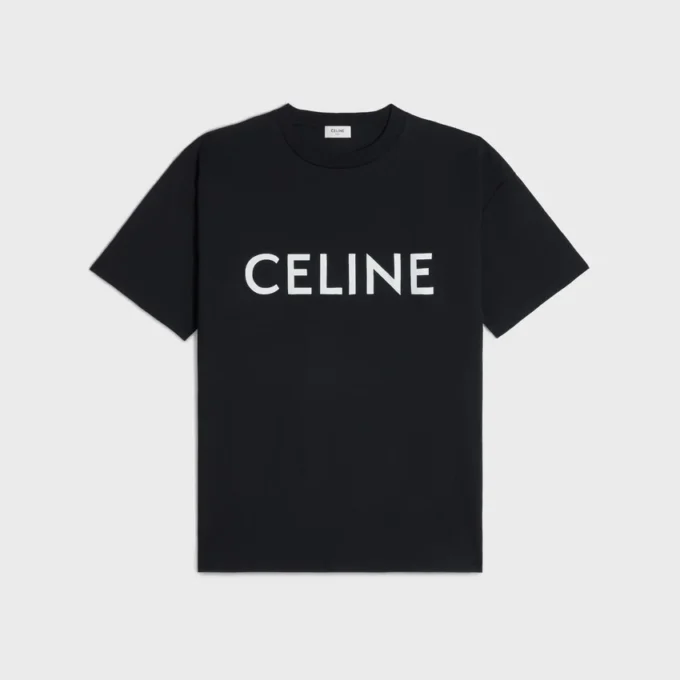 CELINE Lockeres T-Shirt aus Baumwolljersey CELINE Lockeres T-Shirt aus Baumwolljersey