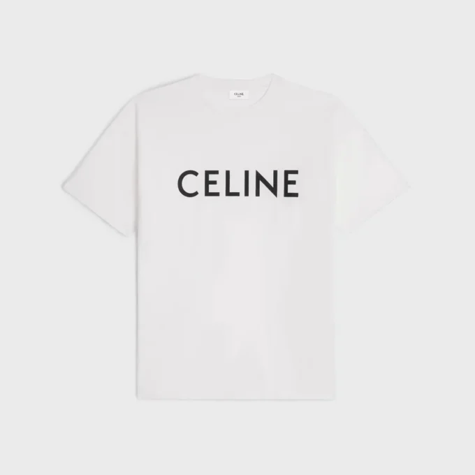 CELINE Lockeres T-Shirt aus Baumwolljersey CELINE Lockeres T-Shirt aus Baumwolljersey