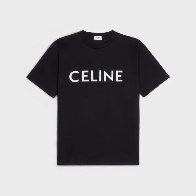CELINE Lockeres T-Shirt aus Baumwolljersey CELINE Lockeres T-Shirt aus Baumwolljersey