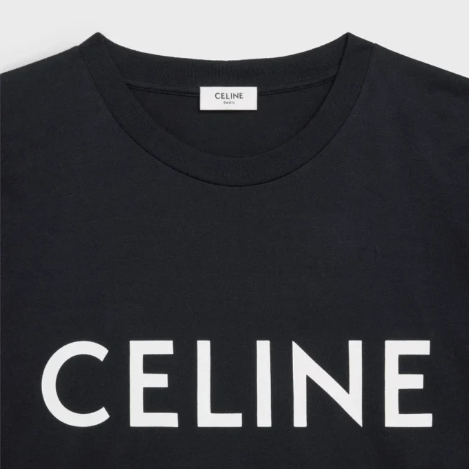 CELINE Lockeres T-Shirt aus Baumwolljersey CELINE Lockeres T-Shirt aus Baumwolljersey
