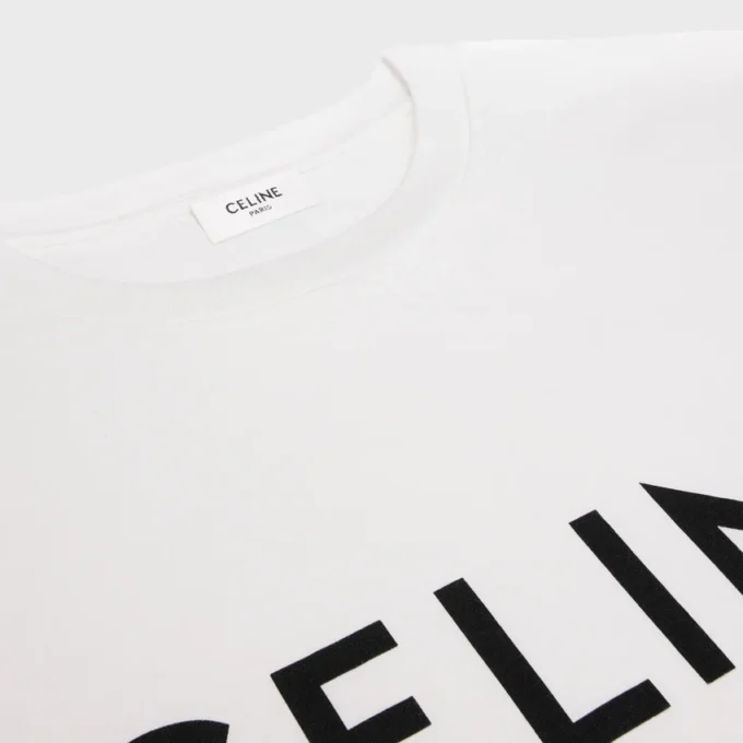 CELINE Lockeres T-Shirt aus Baumwolljersey CELINE Lockeres T-Shirt aus Baumwolljersey