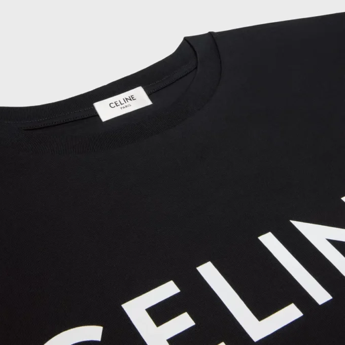 CELINE Lockeres T-Shirt aus Baumwolljersey CELINE Lockeres T-Shirt aus Baumwolljersey