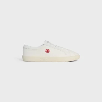 CELINE Lou Low Schnürsneaker mit Triomphe-Logo aus Canvas und Kalbsleder