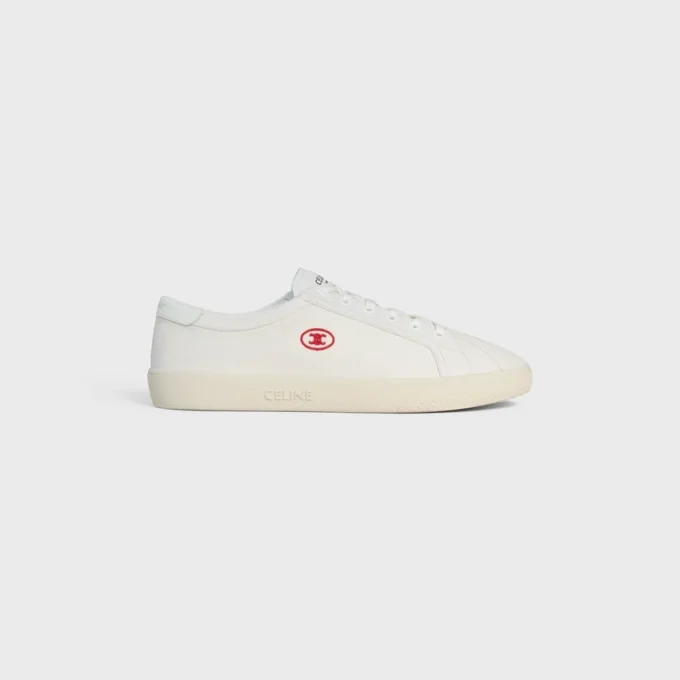 CELINE Lou Low Schnürsneaker mit Triomphe-Logo aus Canvas und Kalbsleder CELINE Lou Low Schnürsneaker mit Triomphe-Logo aus Canvas und Kalbsleder