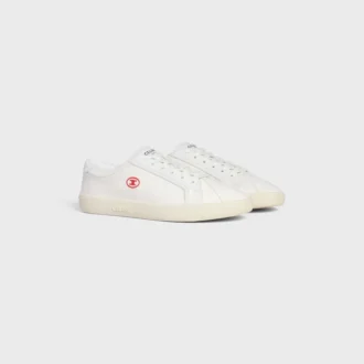 CELINE Lou Low Schnürsneaker mit Triomphe-Logo aus Canvas und Kalbsleder