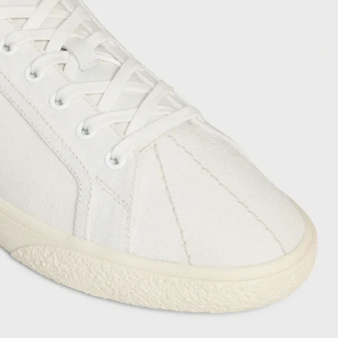 CELINE Lou Low Schnürsneaker mit Triomphe-Logo aus Canvas und Kalbsleder CELINE Lou Low Schnürsneaker mit Triomphe-Logo aus Canvas und Kalbsleder