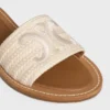 CELINE Lympia Pantolette aus besticktem Baumwoll-Canvas