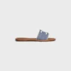 CELINE Lympia Pantolette aus gestreiftem Textil mit Triomphe CELINE Lympia Pantolette aus gestreiftem Textil mit Triomphe