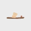 CELINE Lympia Sandale aus Raffia und Kalbsleder