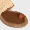 CELINE Lympia Sandale aus Raffia und Kalbsleder