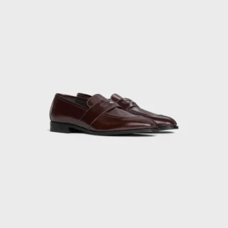 CELINE Malaquais Penny Triomphe Loafer aus poliertem Stierleder