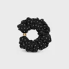 CELINE Micro Triomphe Scrunchy aus Seide und Messing mit Goldfinish