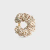 CELINE Mini Triomphe Scrunchy aus Seide und Messing mit Goldfinish