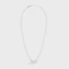 CELINE Monochroms Halskette aus Glasperlen und Messing mit Rhodium-Finish
