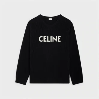 CELINE Oversize-Pullover aus gerippter Wolle