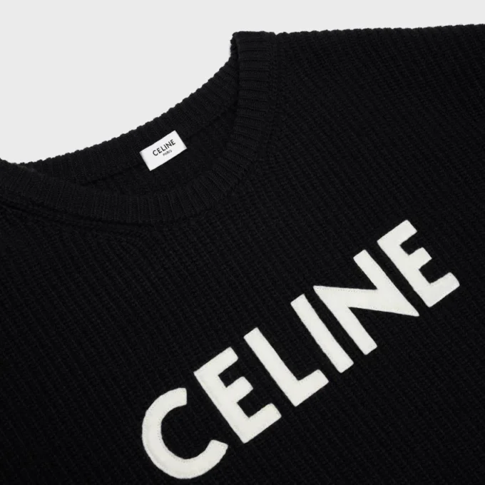 CELINE Oversize-Pullover aus gerippter Wolle CELINE Oversize-Pullover aus gerippter Wolle