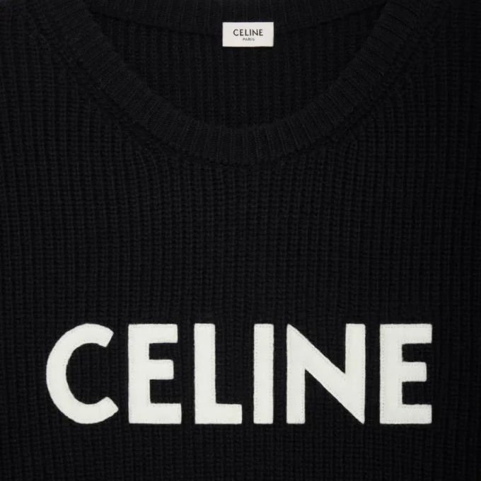 CELINE Oversize-Pullover aus gerippter Wolle CELINE Oversize-Pullover aus gerippter Wolle
