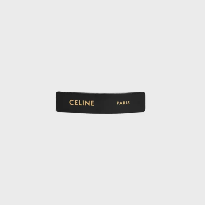 CELINE Paris Haarspange aus Lammleder, Messing mit Goldfinish und Stahl