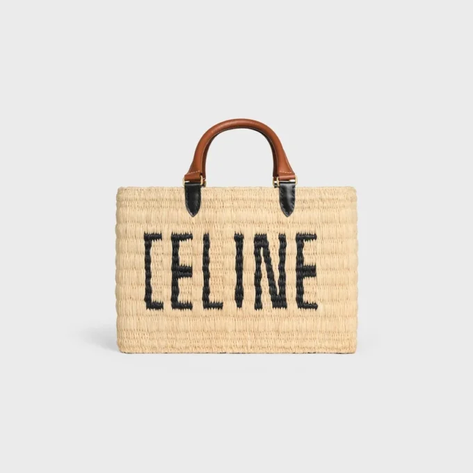 CELINE Paris Panier  aus Raffia und Kalbsleder