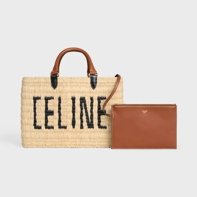CELINE Paris Panier  aus Raffia und Kalbsleder