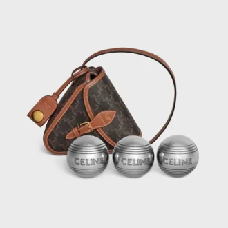 CELINE Petanque-Spiel aus Triomphe Canvas und Kalbsleder