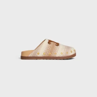 CELINE Pitea Clog aus gestreiftem Baumwollstoff