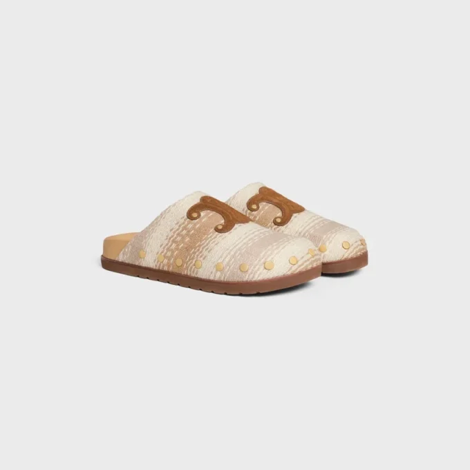 CELINE Pitea Clog aus gestreiftem Baumwollstoff CELINE Pitea Clog aus gestreiftem Baumwollstoff