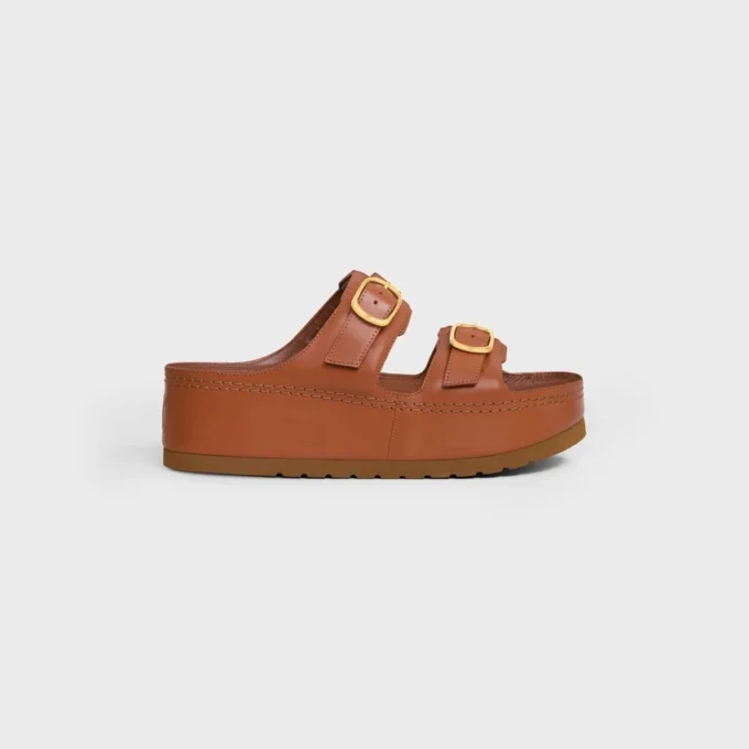 CELINE Polly Wedge Mule aus Kalbsleder