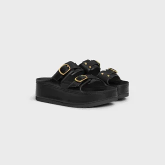 CELINE Polly Wedge Mule aus Kalbsleder CELINE Polly Wedge Mule aus Kalbsleder