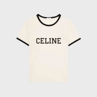 CELINE Regular T-Shirt aus Baumwolljersey