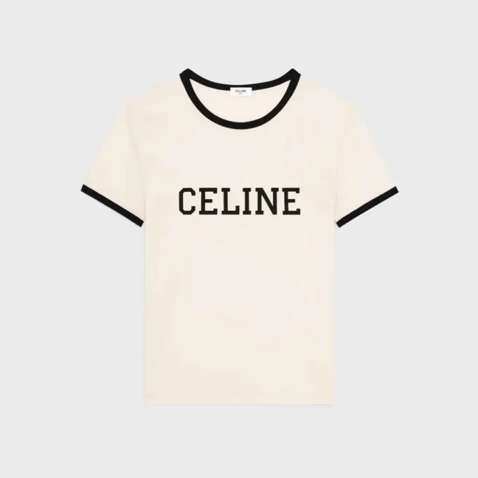 CELINE Regular T-Shirt aus Baumwolljersey CELINE Regular T-Shirt aus Baumwolljersey