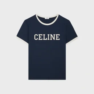 CELINE Regular T-Shirt aus Baumwolljersey