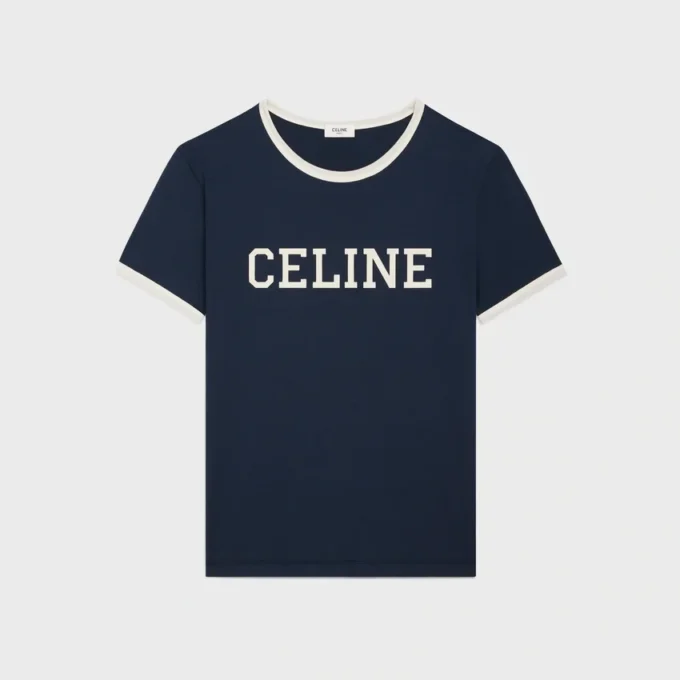 CELINE Regular T-Shirt aus Baumwolljersey CELINE Regular T-Shirt aus Baumwolljersey