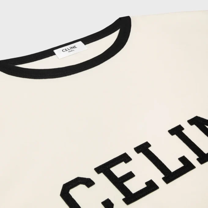 CELINE Regular T-Shirt aus Baumwolljersey CELINE Regular T-Shirt aus Baumwolljersey