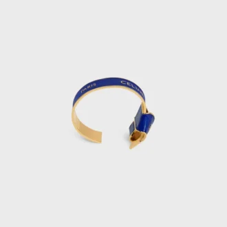 CELINE Ribbon Knotted Cuff aus Emaille und Messing mit Goldfinish