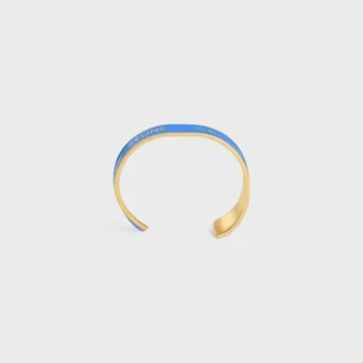 CELINE Ribbon Small Cuff aus Emaille und Messing mit Goldfinish