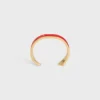 CELINE Ribbon Small Cuff aus Emaille und Messing mit Goldfinish