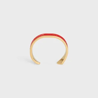 CELINE Ribbon Small Cuff aus Emaille und Messing mit Goldfinish