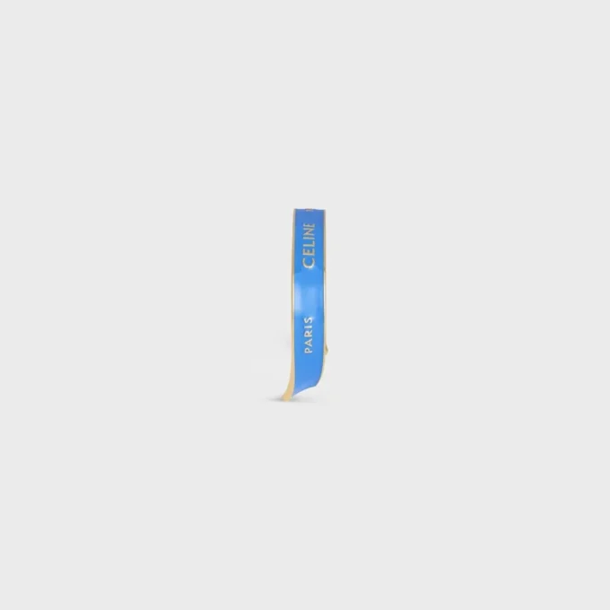 CELINE Ribbon Small Cuff aus Emaille und Messing mit Goldfinish