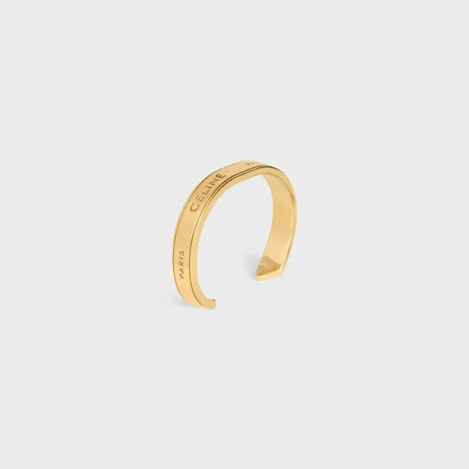 CELINE Ribbon Small Cuff aus Messing mit Goldfinish
