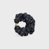 CELINE Scrunchy Rayure aus Seide und Messing mit Goldfinish