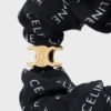 CELINE Scrunchy Rayure aus Seide und Messing mit Goldfinish