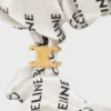 CELINE Scrunchy Rayure aus Seide und Messing mit Goldfinish