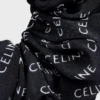 CELINE Scrunchy Rayure aus Seide und Messing mit Goldfinish